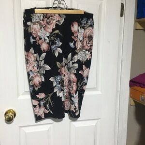 Floral Black Skirt